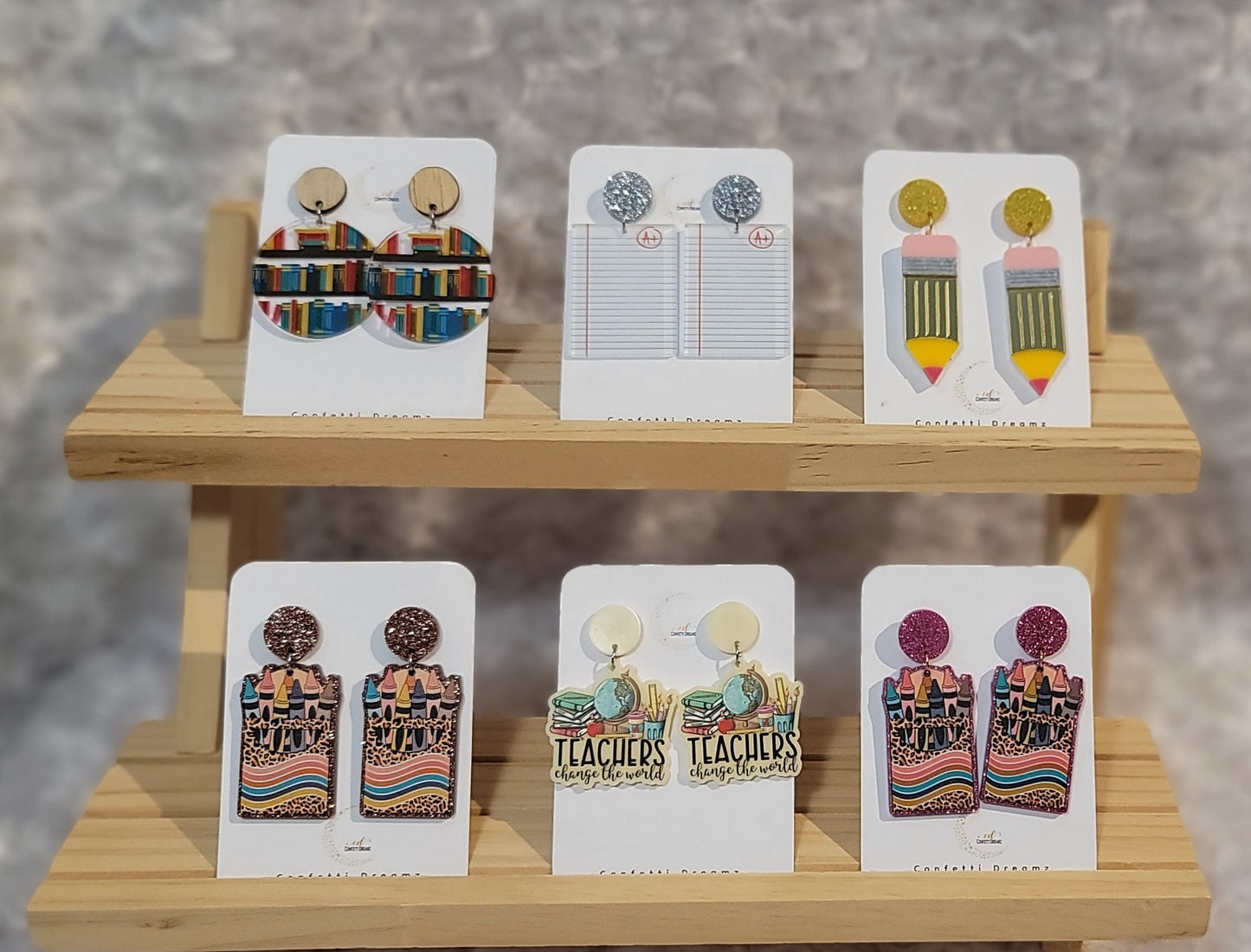 Acrylic Teacher Earrings