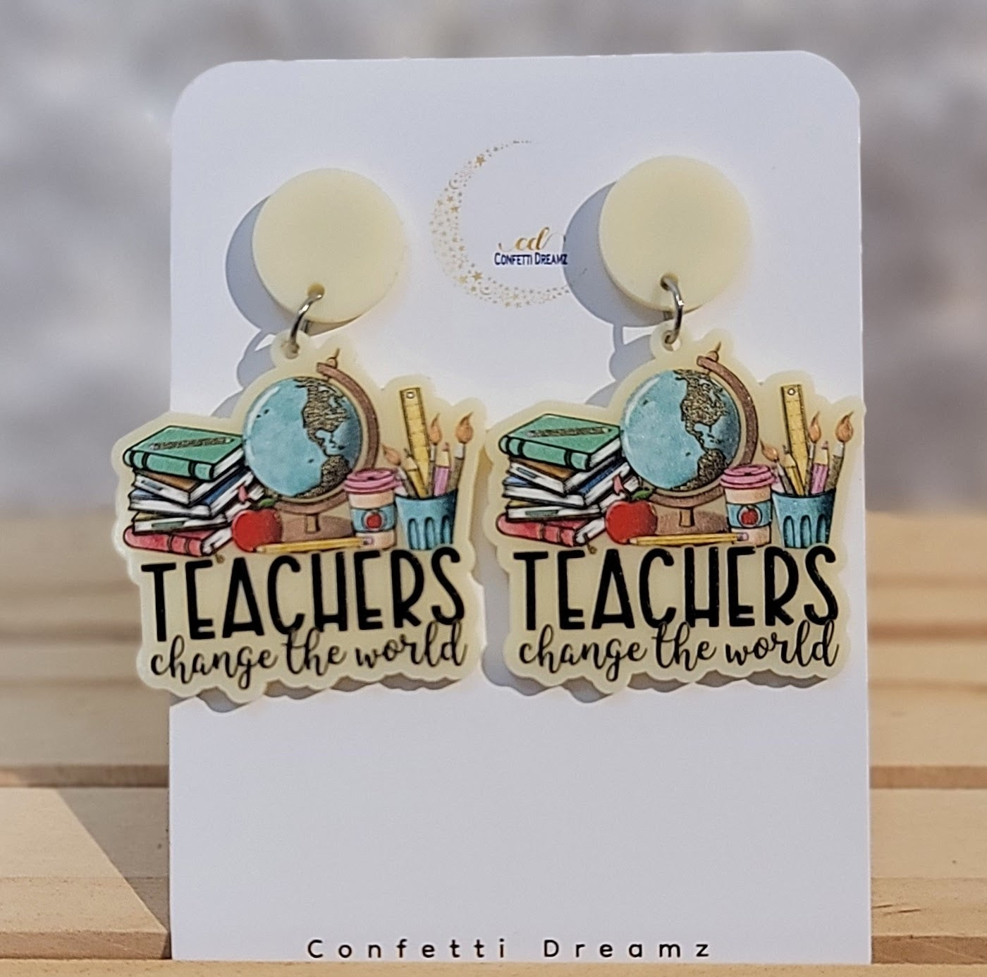 Acrylic Teacher Earrings