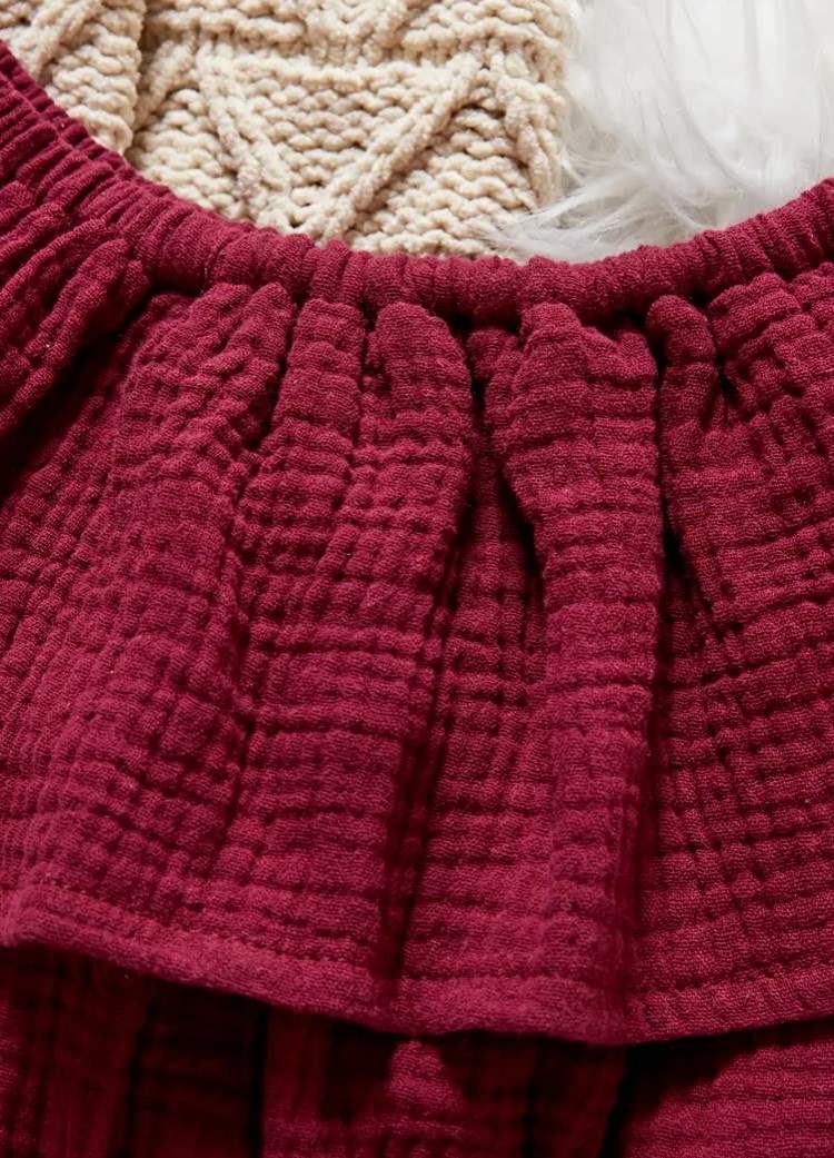 Claret Baby Girls Ruffle Cotton Linen Romper + Headband Bodysuit Onesie Baby Clothes